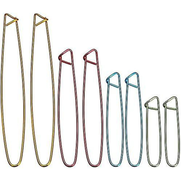 Aluminiumstygnstoppar - Set med 8 stickor - Viktiga virkningsverktyg - 4 storlekar - Slumpmässig färg