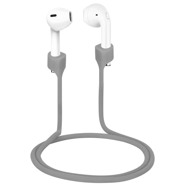 Dubbel magnetisk silikon anti-förlorad öronpropp slinga rem snöre sladd för Airpods grå