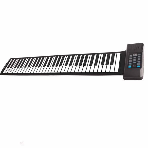 61 tangenter rullbart keyboardpiano MIDI-funksjon bærbart håndrullpiano med LED digitalt display 100‑240V EU-plugg