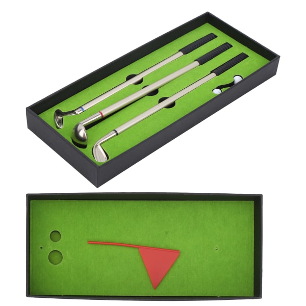 Mini Skrivebord Spil Box Grøn Driving Range med Golf Club Penne Bolde Flag Gave Desktop Decor