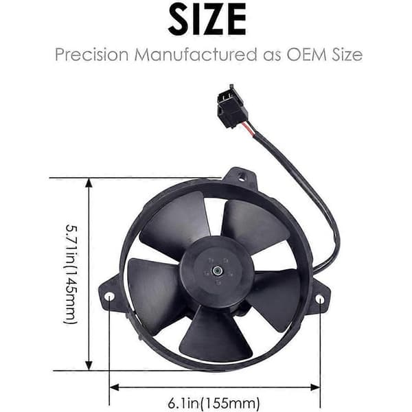 12V 5,2 tommer køleventilator med lige blade