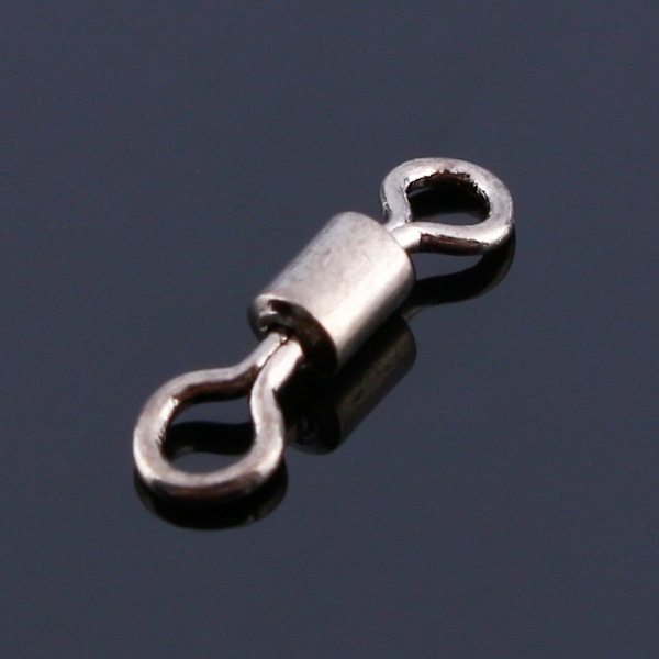 100 x Messing Tønne Swivel Fiske Pin Connector B Solide Ringer med Interlock Snap