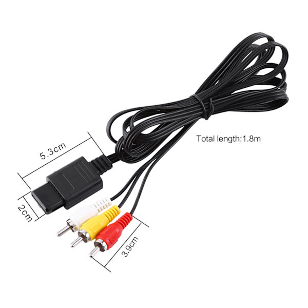 Ljud-TV Videosladd A/V komposit RCA-kabel för N64 Nintendo GameCube