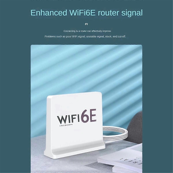 Bærbar 2.4G/5G/6G WiFi 6E Antenne til Netværkskort, Hvid
