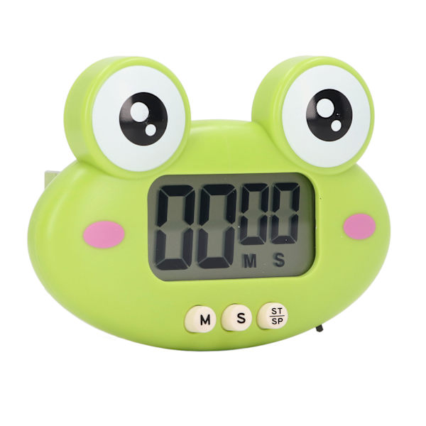 Tegneserie Digital Timer ABS Bærbar Letvægts Nem at Bruge Sød Tegneserie Timer til Køkken Madlavning Grøn Frø