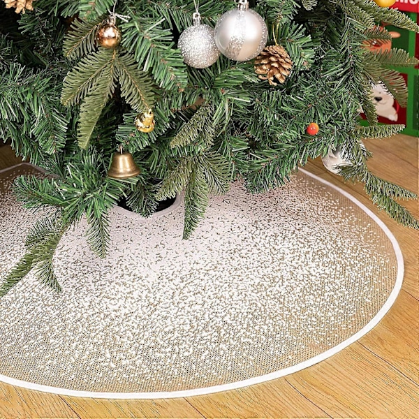 35,4\" Jutesäck Julgransmatta Snöflingemönster Rustik Julgransmatta för Julhelgsfest Juldekoration