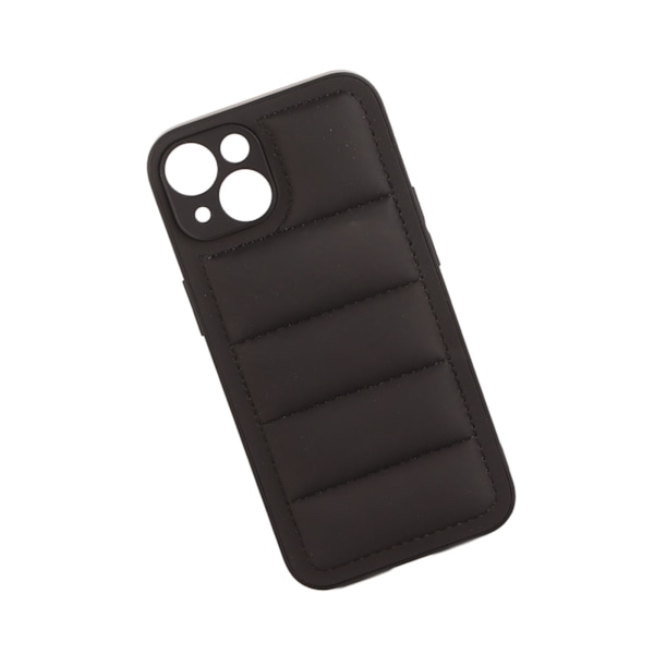 Svart dunjacka designad telefonfodral i konstläder mjukt telefonskydd för iPhone för Iphone14