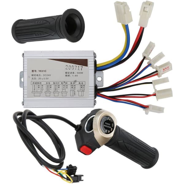 24V 500W Børsteløs Motorstyring med Gasgreb og LCD-display - Universalsæt