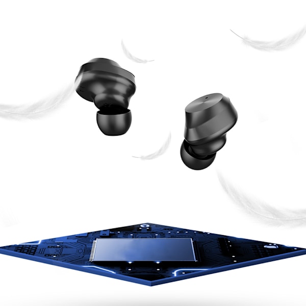 TWS-9 Touch Vattentäta Trådlösa Bluetooth 5.0 Hörlurar Laddning HD Hörlurar Svart