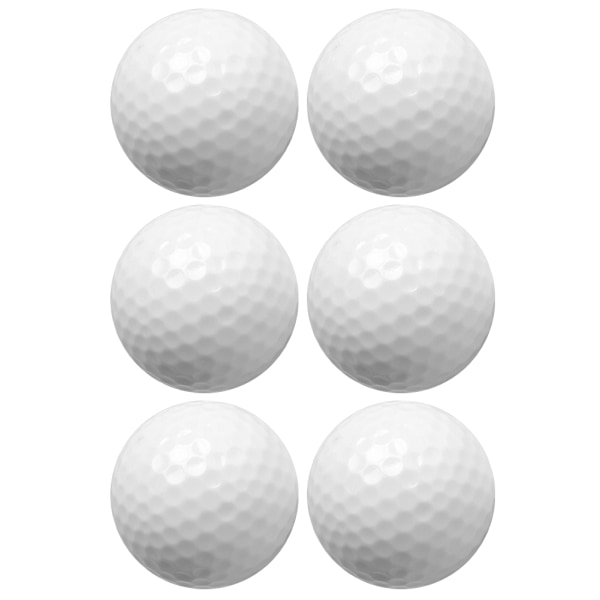 6 stk. syntetisk gummi LED lysende golfbold lysende attraktiv til nat og dag træning orange