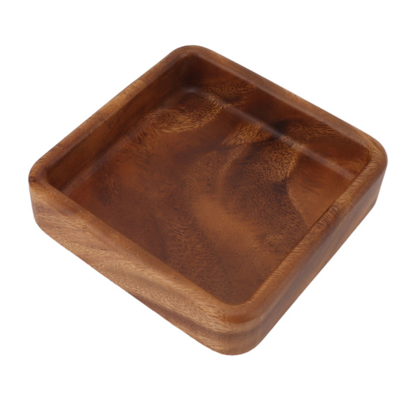 Valnøddefrugtfad Glat Tekstureret Elegant Træserveringsbakke til Snack Frugt Nød Køkkenredskaber Firkantet 15x15cm