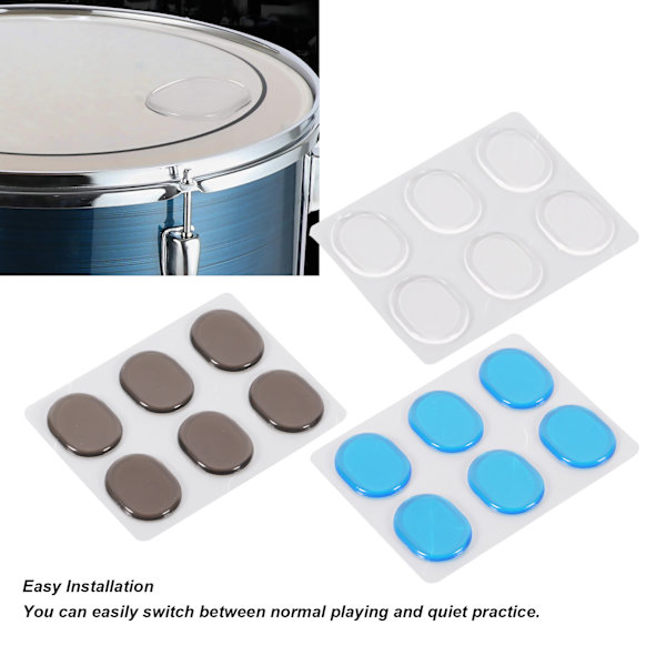 Drum Dampener Kit - 4 silikonkuddar för instrumentkontroll och ljuddämpning