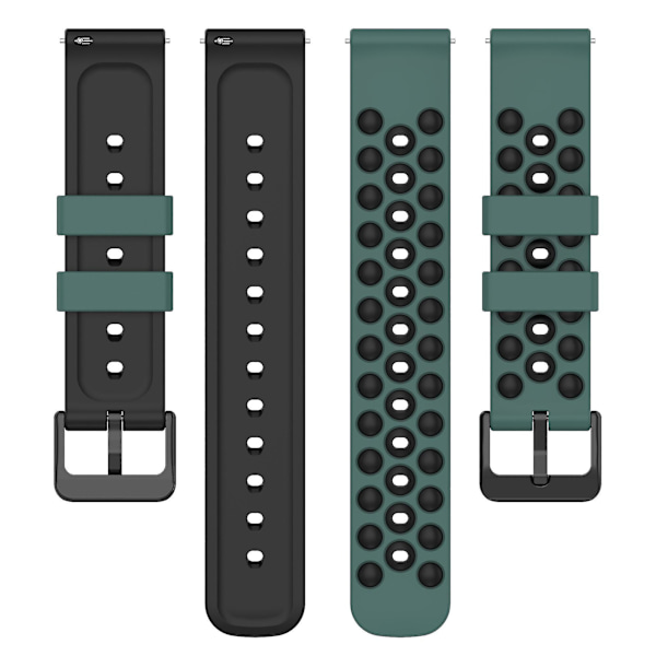 Garmin Venu 2 Plus / Venu Sq 2 20 mm pehmeä silikoniranneke - Oliivinvihreä ja musta