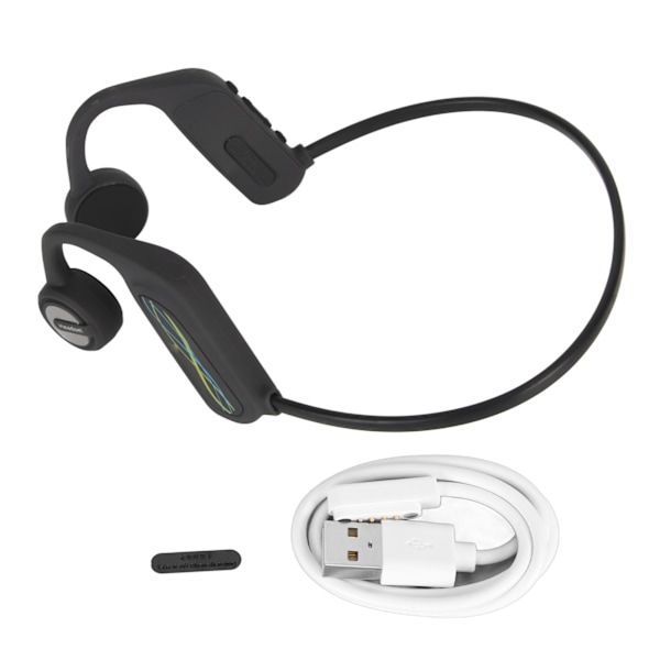 Bone Conduction Hovedtelefoner Bluetooth5.0 Trådløse Hovedtelefoner IP68 Vandtætte Open Ear Headset til Løb Cykling Sort