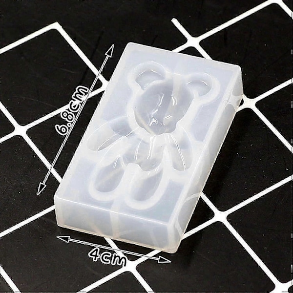 Harpiksforme - 4 STK 3D Teddybjørn Form Vedhæng Smykker til Epoxy Harpiks Støbning DIY Håndværk