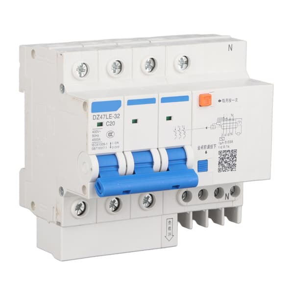DZ47LE 32 3P+N C20 Lækagebeskyttelse Strømafbryder 400V 20A