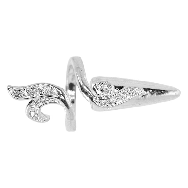 Kvinder Fingernegl Ringe Charmerende Rhinestones Negle Cover Ring til Negle Art Dekoration Sølv Halefinger