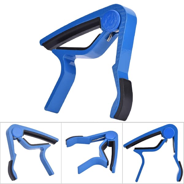 Bærbar Quick Change Tune Clamp Håndholdt Tuner Capo til Folke Guitar Blå