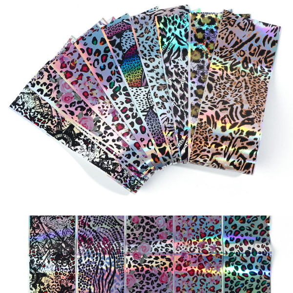 20 stk. Nail Art Transfer Foil Stickers Leopard Nail Art Foil Transfer Roll Set Nail Wraps Sticker Kit