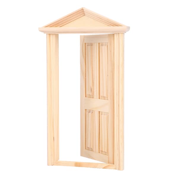 1:12 Dukkehus Simuleringshus Miniatyrer DIY Tre Spir Dør Møbler Tilbehør