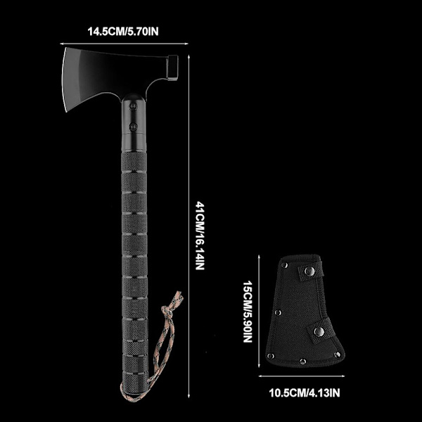 Camping Økse Foldbar Bærbar Multi Tool Kits Økse Hatchet med Skede til Udendørs Camping Vandreture Rygsækrejser