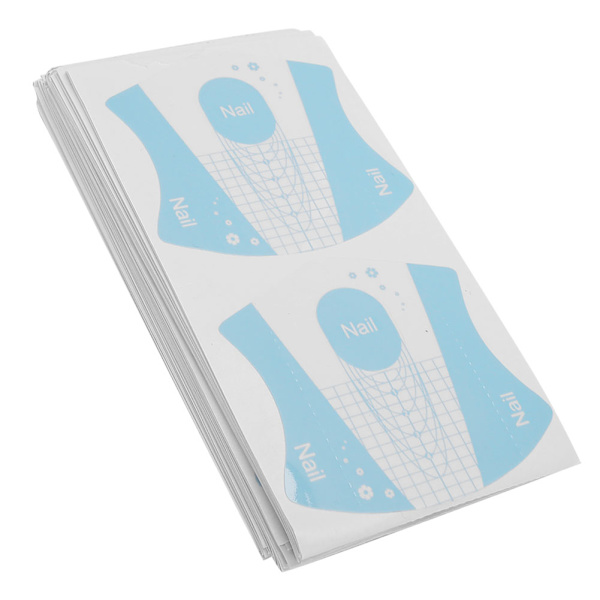 100 st Nail Art Form Nail Extension Sticker Manikyrtillbehör UV Gel Form för kvinnorBlå