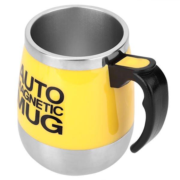 Elektrisk kaffemugg med omrörning, självomrörande magnetisk mugg (gul)