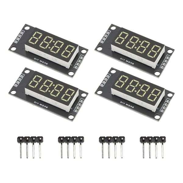 4 uppsättningar digitala rördisplaymoduler LED 4-siffrig 7-segment 0,36 tum TM1637 drivkrets vit MRA110F