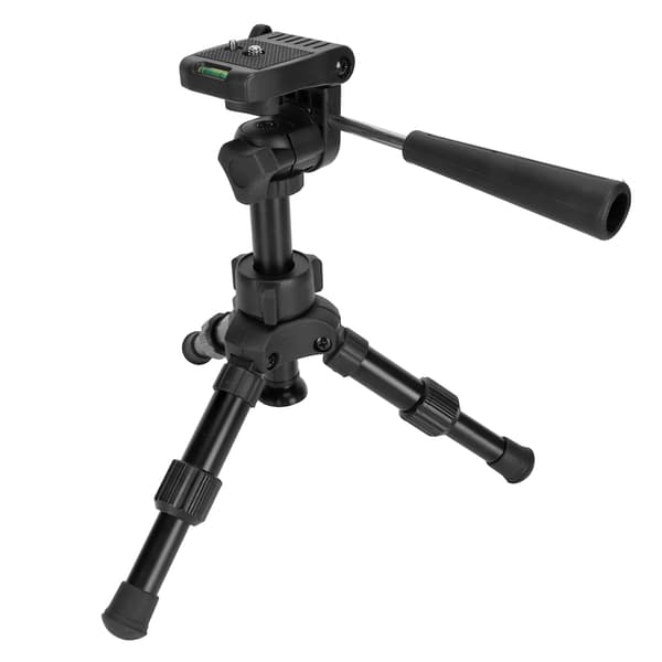 Mini stativ bærbart letvægts 360 graders roterende skrivebordsstativ med quick release plade til kamera og telefon