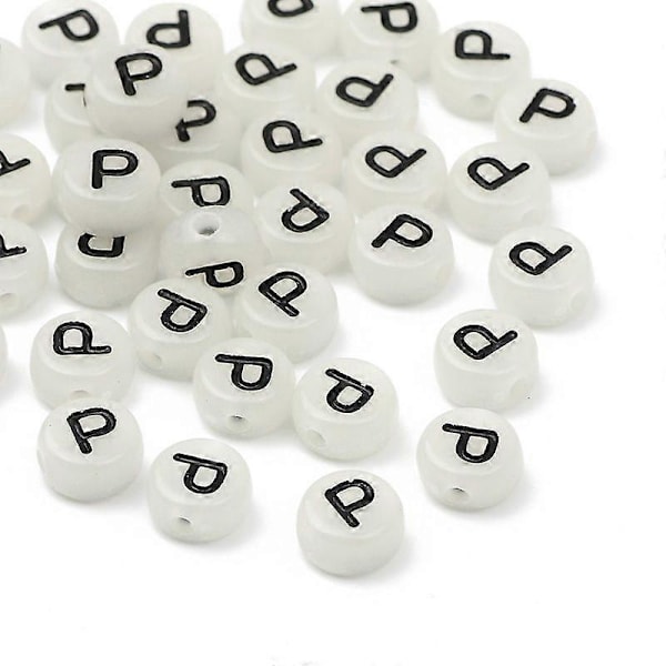 Sort Akryl Lysende Perler 4x7mm Runde til Smykkefremstilling Armbånd Halskæder DIY Tilbehør P 100 stk