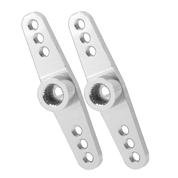 2 kpl 25T alumiiniseos CNC RC ohjaustehoservon varsi Yleiskäyttöinen 1/10 RC-autolle Hopea
