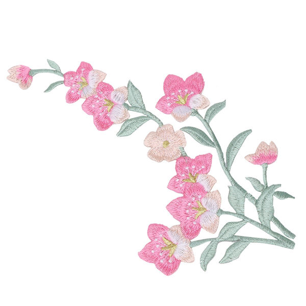 Påsklilja klistermärke Broderad lapp Gör-det-själv-dekor Applikation Hantverkskläder Tillbehör (rosa)