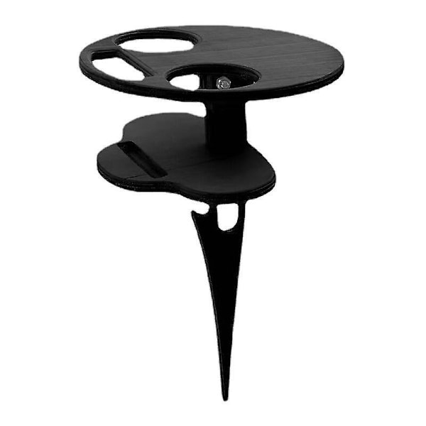 Dobbelt Lag Træ Sammenklappeligt Picnicbord til Udendørs Have Veranda Strand Te Selskab Picnic Sort 20x30cm -