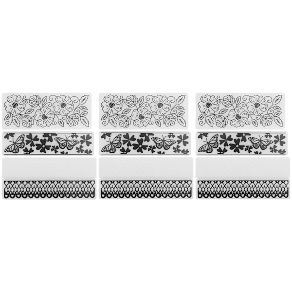 9 stk Blomster Plast Embossing Folder Rektangel for DIY Kortmaker Håndlagde Tilbehør