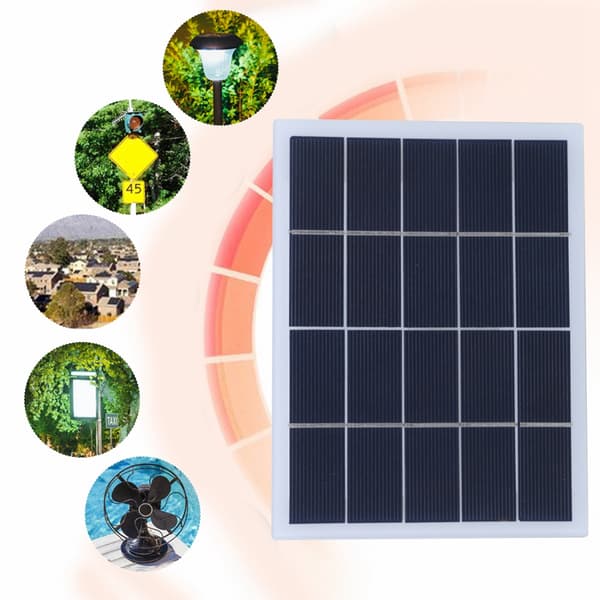 3W 5V Polykrystallinsk Silikon Solcellepanel DC Utgangslader Batteri Utendørs Hage Lys
