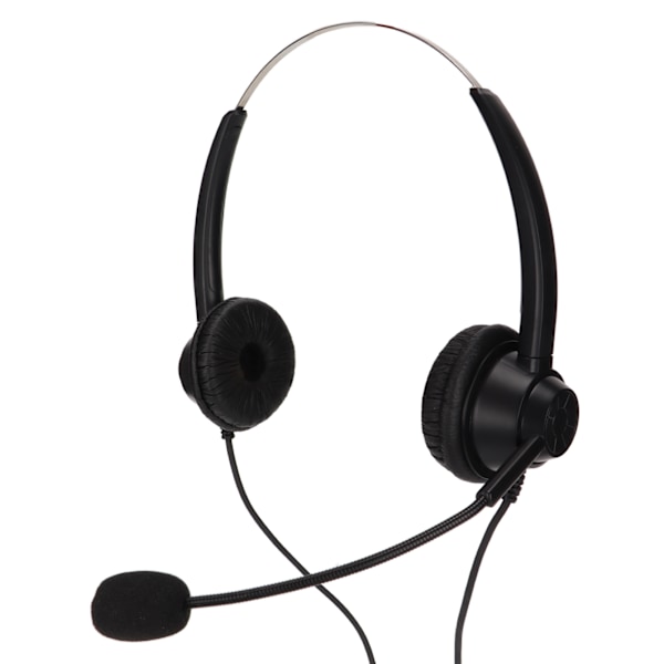 H360D‑3.5‑MV Binauralt kundeserviceheadset Sort Justerbart Telefonheadset til 3,5 mm hovedtelefonstik