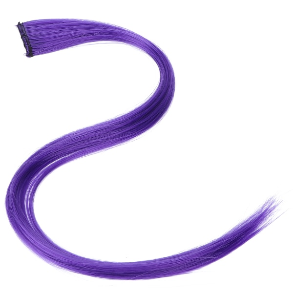 Farget hårforlengelse fremhever syntetisk hårstykke Clipin hårforlengelser for jenter (lilla#1)