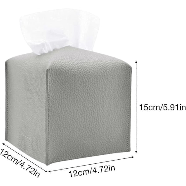 Servietboks Cover Holder | Firkantet PU Læder Servietboks Cover | Moderne Dekorativ Servietholder til Hjem, Kontor, Skriveborde