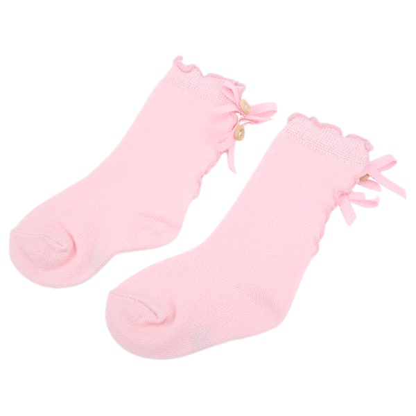 Baby Girls Princess Bowknot Bomullssockor Spädbarn Toddle Mjuka Sockor för 0-1 Års Barn Rosa