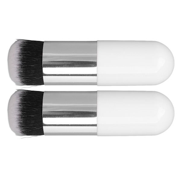 2st Foundation borste konstfiber Mjuk Bekväm bärbar sminkborste för kvinnor Vit Silver