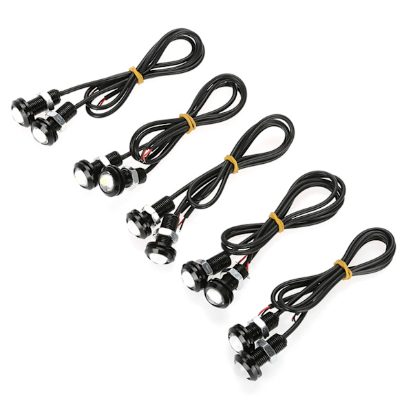 10kpl 10W 18mm White Eagle Eye FOG DRL LED moottori auton pään hännän takamerkkivalo