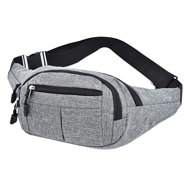 Fanny Pack Multifunksjonell Stor Kapasitet Slitasjebestandig Vanntett Unisex Lommebok Midjebelte for Utesport Grå