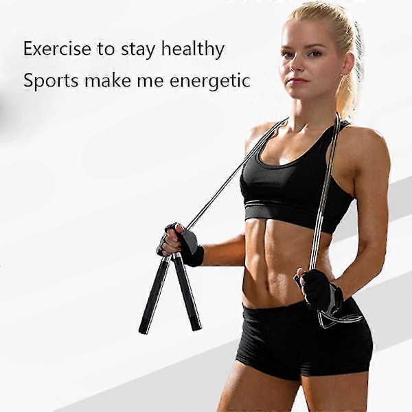 Hoppetau, Speed Jump Rope Tangle-free Justerbar, Svart Zekai