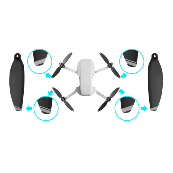 2 par RC-drönare 4726F propellerersättning brusreducering passar för DJI Mavic Mini (vit svart)