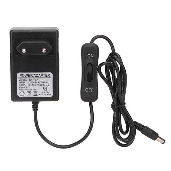 Skumkutter strømadapter 15V 2000mA Sterk plast metalltråd kontroll varmetråd kutteradapter 100‑240V EU-plugg Maksimalt 30W