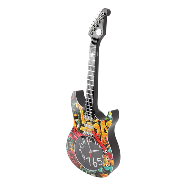 Gitarr Väggklocka Simulering Tid Noggrann Gitarr Klocka Väggdekor för Hem Sovsal Sovrum 5680 Gitarr