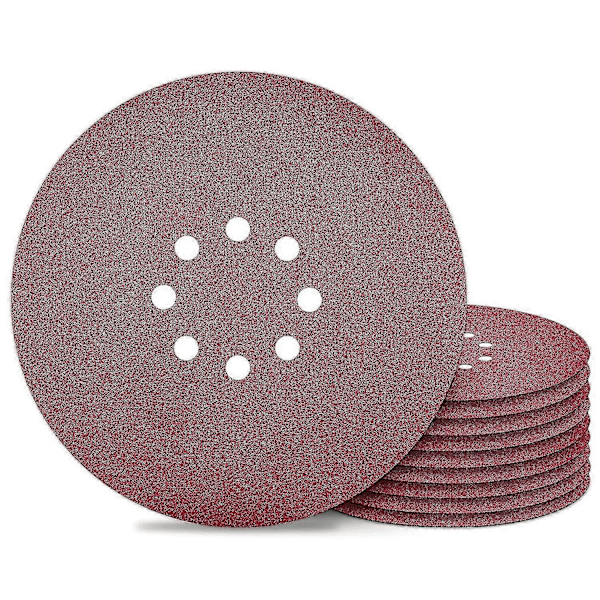 225mm Slippapper 8 Hål Sandpapper 80 Korn för Väggslipmaskin 10ST_SZXM