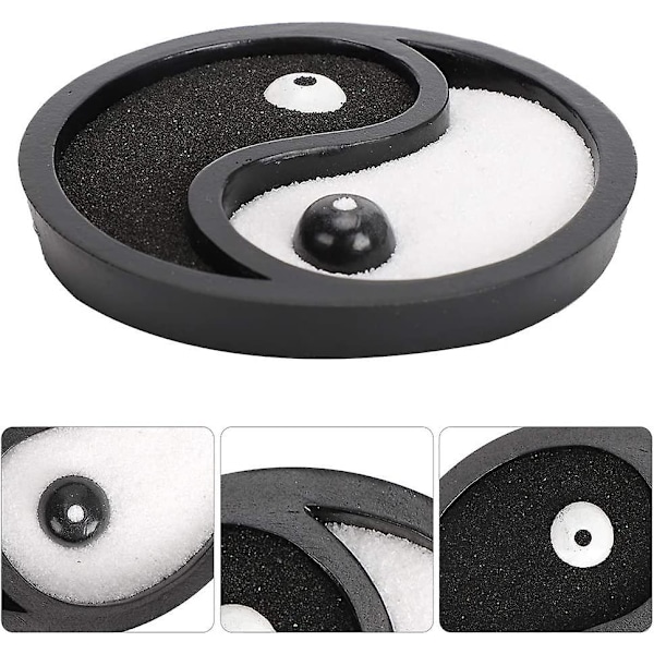 Mini Zen Hage, Yin Yang Sand Røkelsesholder Taiji Trigram Form Resin Håndverk Hjemmedekorasjon