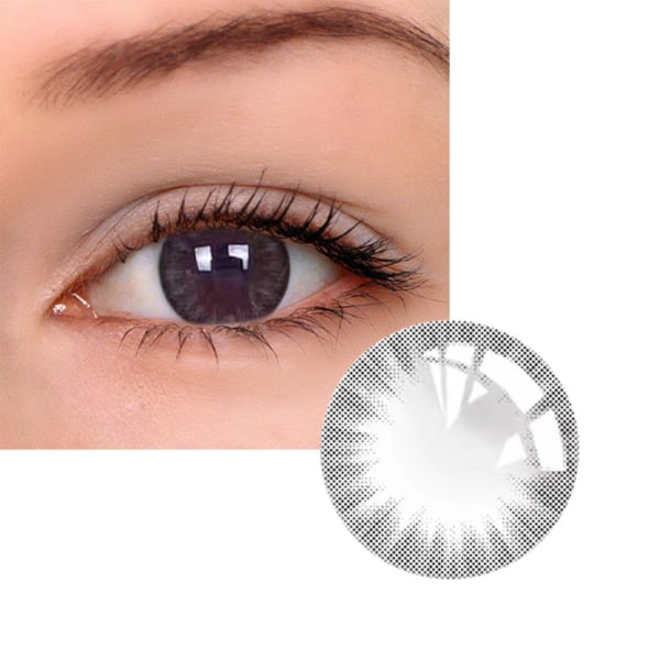 1 par kontaktlinser 14,2 mm kontaktlinser Portabla kontaktlinser Makeup Tools Grå 150 grader