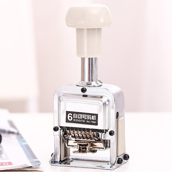 Automatisk nummereringsmaskin 7506 6-sifret nummerkodningssidestempelmaskin